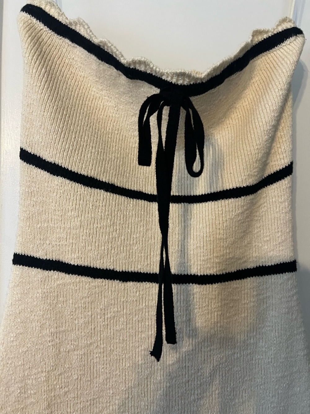 MARBLE Cream Midi Dress with Black Trim - Picture 4 of 6